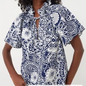 Tuckernuck Blue and White Floral Blouse